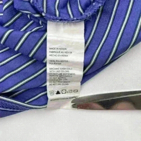 Izod Golf Mens Short‎ Sleeve Striped Polo Shirt. Sz Large & Purple - Picture 6 of 8